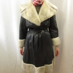 VINTAGE RARE 70s Faux Fur Women’s Coat MOD New Wave PUNK SOVIET NOIR GOTH OOAK