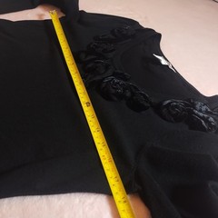 vintage 80s 90s velvet rosette balloon sleeve sweater sz m avant garde artsy
