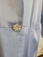 Vintage L.A. GLO Periwinkle Duster Jacket Womens L Studded Pleated Back 80s NWT