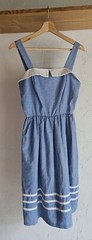 Vicky Vaughn Junior Vintage Unsized XS Blue White Sleeveless Dress