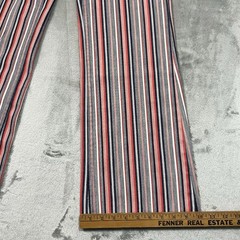Vtg 70s Levis For Gals Big E Sta-Prest Striped Bell Bottom Pants Pink 26×30