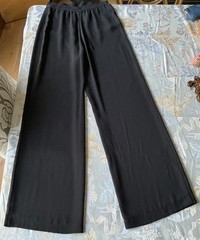 Vintage Thierry Mugler Sheer Black Lingerie Style Wide Leg Pants Cruise 1999 38