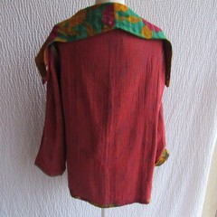 Vintage Nordstrom Womens Colorful Cotton Ric-Rac Gold Reversible Jacket L