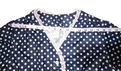 Vintage MW 60s Women’s Sz16 Navy Blue Polkadot Midi Dress PinUp/Rockabilly Retro