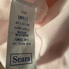 Vtg Pink Sears Cotton/Poly Nightgown Lace Trim Sz Small. 32.5-34 Perma Smooth