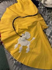 Vintage 3D Yellow Poodle Swing Skirt, See All Photos!