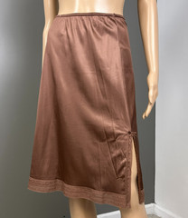 Vintage Maidenform Little Luxuries Half Slip Skirt Brown Small ILGWU Union 60001