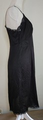 Vintage 60’s Wonder Maid Slip Black Antron Nylon Non Cling Lace 36″ Union Made