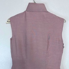 Women’s S Mauve Pink Mandarin Collar Cheongsam Dress Sleeveless Silk Oriental