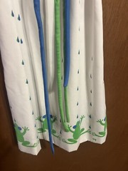 Vtg Vested Gentress 70’s White Blue Green Frog Print Belted Shift Maxi Dress 8