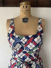 Vintage 1930s 40s Side Button Dress Beach Playsuit Women’s Size Small