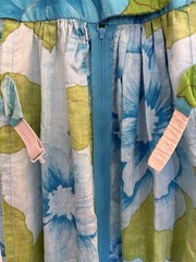 Vtg 60s Alice Polynesian Hawaiian Maxi Dress Watteau Waterfall Back Mod Tiki