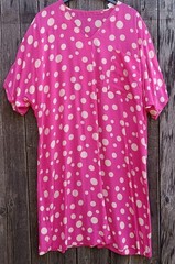 Vintage Polka Dot Dress Pink Cream Polka Dot Boho Maxi Dress Unique Handmade 50 52 54