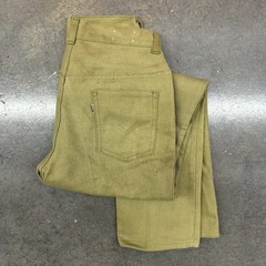 Vintage Levi’s For Gals Big E Avocado Green Woven Cotton Pants 24×28 Flaw