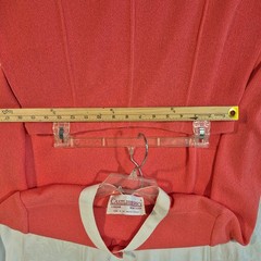 Vtg Castleberry Knit Skirt Suit Set 14 Pink Coral 80s Style Gold Tone Buttons