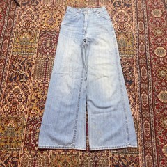 VTG 70s Foxmoor Blue Denim flared Jeans Bell Bottom Size 9 24×31 12″ leg opening