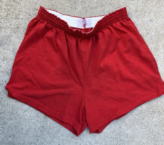Women’s Vintage Moorewear Shorts Red Athletic S Stretch 80s High Waist Gym USA