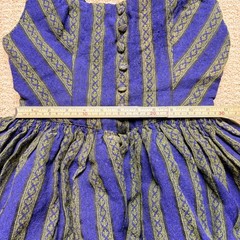 Lodenhut Innsbruck Vintage Austrian Dirndl Dress Blue Green Striped Folk Size 36