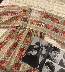 True Vintage 60s 70s Floral Prairie Hostess Maxi Empire Waist Kaftan Dress XS SM