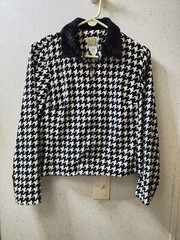 Vintage Pine Cove Houndstooth Jacket Zip-up Women’s 8 Fuzzy Collar Y2K 90s Clean