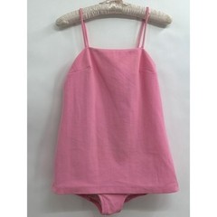 Vintage Rose Marie Reid Pink Swim Dress Bodysuit Spaghetti Strap Retro Size 8