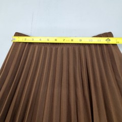 Vintage 60s 70s Brown Accordion Pleated Midi Skirt Sz 12 Dacron Polyester USA