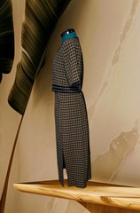 VTG COCO BIANCO Black Brown GINGHAM Dress Adjustable Tie Waist Women’s PLUS 18