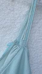 Vintage Gotham Gold Stripe Nightgown Nylon Chiffon Lace Women’s 34 Blue Ribbon