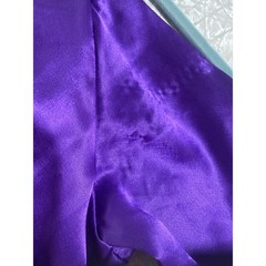 Petite Impressions Vintage Purple Satin Shawl Collar Blouse Double Breasted 80s