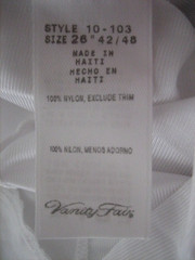 Vintage Vanity Fair Nylon White Full Slip, Lace Trim – Style 10-103 Size 42-48