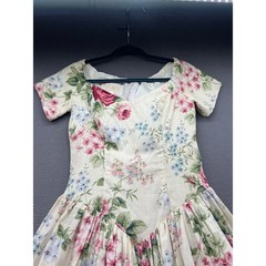 VTG Loralie Dress Womens Sz 10 Cottagecore Floral Print Southern Belle Tulle