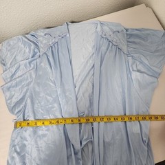 Vintage Flair Union Made Powder Blue Nylon Sleepwear Kimono Robe
