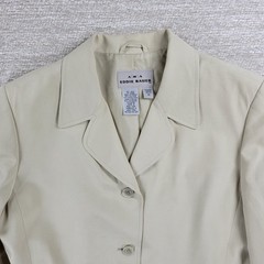 VTG AKA Eddie Bauer Silk Blend Jacket 10 Womens Cream Tan Lined Preppy Academia