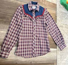 Vtg 80s Kenny Rogers by Karman Western Shirt Snap Button Red, White, & Blue USA