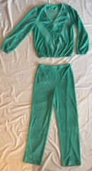 DeWeese Design Fashions California Vintage 2 Pc Swim Suit Cover Up Green 1980s
