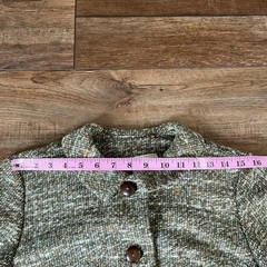 60s 70s VTG Ricano Knits Green Tweed Confetti Jacket Orange Trim Size S/M #2D8