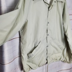 Vintage 80s Light Gray Snap Button Collar Lined Coaches Jacket Size XL