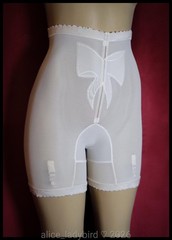 Vintage ISIS Long-Leg PANTY Girdle GARTER Belt Nylon LLPG Coquette Bow Shorts ~M
