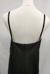 Vintage Full Slip Black Silky Nylon and Lace Retro Glamour Classic Cut Sz 40 L