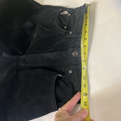 Vintage Skotts Suede Black Washable Suede Pants Tapered Leg Mens 26×30