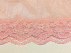 Vintage Blush Pink Nylon Half Slip Lace Hem Petticoat Size Small Hong Kong