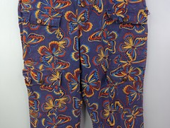 Maverick Groovy Vintage 1970 1960s Purple Cargo Pants Butterflies 13/14 BlueBell