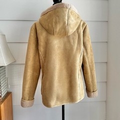 Vintage Faux Suede and Shearling Hooded Coat by Bass Fisherman Aesthetic XL