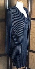 vintage escada margaretha ley Knit Dress And Jacket Set, mod black & Silver 34