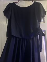 Vintage Lorac Original Black Layered Flowy Dress Size 14 1/2 Polyester