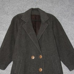 Vintage Braefair Joseph Magnin Wool Trench Coat Womens XL Gray Longline Overcoat