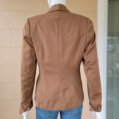 Vintage 1980s Brown Blazer Jacket Women Tailored Size S Designer Murray Sices
