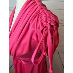 Vicky Vaughn Maxi Dress 7 Vintage 70s Empire Waist Pink Retro ILGWU USA Formal