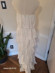 Vintage 1970’s Marita by Anthony Muto Cotton Eyelet Tiered Strapless Dress