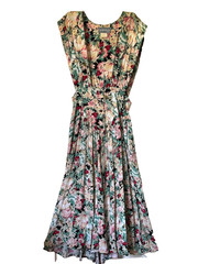 Vintage Carol Anderson Floral Pinafore Midi Dress Size 9/10 Cottagecore Romantic